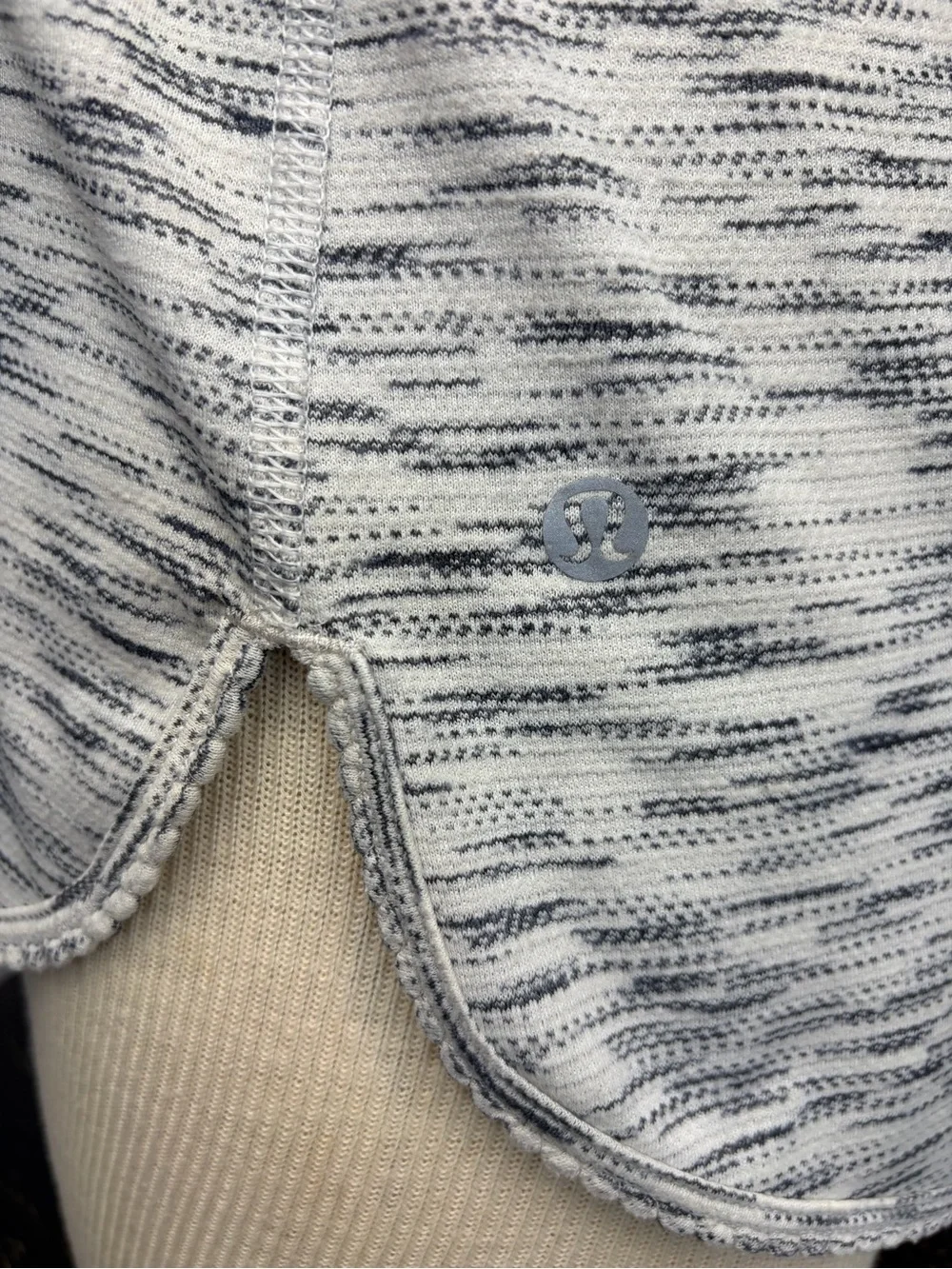 Lululemon 105 F Singlet Athletic Tank Top Tiger Space Dye Black White Sz 6/8